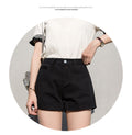 IMG 118 of Denim Shorts Women Summer Korean Loose Slim Look Outdoor Folded A-Line High Waist Wide Leg Hot Pants Shorts