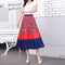 Img 25 - Skirt Women Europe Elastic Waist Pleated Printed Mid-Length Flare A-Line Skirt