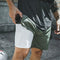 Img 16 - Double Layer Shorts Men Plus Size Solid Colored Fitness Sporty Training Basketball Jogging Mid-Length