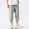 Summer Casual Young Quick Dry Cropped Pants Men Loose Stretchable Jodhpurs Solid Colored Korean Pants