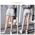IMG 111 of Denim Shorts Women Summer Korean Loose Slim Look Outdoor Folded A-Line High Waist Wide Leg Hot Pants Shorts