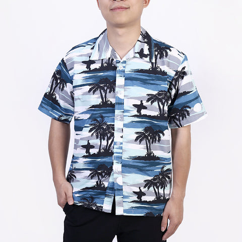 IMG 131 of Beach Shirt Hawaii Mid-Length Seaside Holiday Travel Loose Plus Size Short Sleeve Outerwear