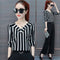 Img 7 - Korean Trendy Striped Loose Slim-Look Women Tops Summer Blouse