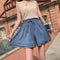 Img 7 - Summer High Waist Slim-Look Loose Short Women Pants All-Matching Wide Leg Culottes