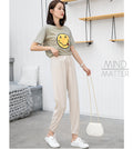 IMG 110 of Summer Home Ice Silk Cool Pants Women Lantern Jogger Slim Fit Casual Plus Size Thin Look Pants
