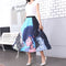Img 16 - Skirt Women Europe Elastic Waist Pleated Printed Mid-Length Flare A-Line Skirt