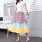 Img 24 - Skirt Women Europe Elastic Waist Pleated Printed Mid-Length Flare A-Line Skirt