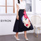 Img 30 - Skirt Women Europe Elastic Waist Pleated Printed Mid-Length Flare A-Line Skirt