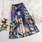 Img 9 - Skirt Women Europe Elastic Waist Pleated Printed Mid-Length Flare A-Line Skirt