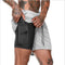 Img 14 - Double Layer Shorts Men Plus Size Solid Colored Fitness Sporty Training Basketball Jogging Mid-Length