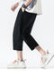 IMG 109 of Summer Casual Young Quick Dry Cropped Pants Men Loose Stretchable Jodhpurs Solid Colored Korean Pants