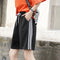 Img 2 - High Waist Mid-Length Outdoor Jogging Gym Women Summer Loose All-Matching Slim-Look Straight Casual Pants INS Wide Leg Shorts