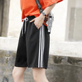 Img 12 - High Waist Mid-Length Outdoor Jogging Gym Women Summer Loose All-Matching Slim-Look Straight Casual Pants INS Wide Leg Shorts