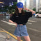 Img 6 - Summer Korean Sparkle Reflective Short Sleeve T-Shirt Women Student Loose Hip-Hop Personality Tops