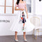 Img 31 - Skirt Women Europe Elastic Waist Pleated Printed Mid-Length Flare A-Line Skirt