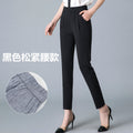 Img 7 - Cotton Blend Casual Elastic Waist Suit Pants Slim Look Women Plus Size Loose Harem High Fit Long