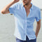 Img 10 - Europe Summer Short Sleeve Casual Cardigan Men Shirt Solid Colored Men Shirt