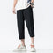 Summer Casual Young Quick Dry Cropped Pants Men Loose Stretchable Jodhpurs Solid Colored Korean Pants
