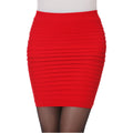 Img 3 - Korean Candy Colors Pleated High Waist Hip Flattering Thick Pencil Skirt