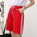 High Waist Mid-Length Outdoor Jogging Gym Women Summer Loose All-Matching Slim-Look Straight Casual Pants INS Wide Leg Shorts