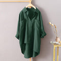 Women Casual Solid Colored Shirt Cotton Blend Pocket Long Sleeved Tops Cardigan