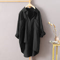 Img 7 - Women Casual Solid Colored Shirt Cotton Blend Pocket Long Sleeved Tops Cardigan