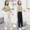 Img 2 - Summer Home Ice Silk Cool Pants Women Lantern Jogger Slim Fit Casual Plus Size Thin Look