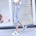 Img 5 - Summer Loose Casual Sporty Women Three Bars Cropped Thin Plus Size Slim-Fit Pants