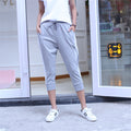 Img 2 - Summer Loose Casual Sporty Women Three Bars Cropped Thin Plus Size Slim-Fit Pants