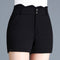 Img 2 - Stretchable Plus Size Shorts Women Summer Outdoor Korean Slim Look High Waist Black Straight Casual Wide Leg Pants