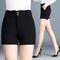 Img 6 - Stretchable Plus Size Shorts Women Summer Outdoor Korean Slim Look High Waist Black Straight Casual Wide Leg Pants
