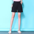 Img 8 - Ice Silk Cotton Blend Bermuda Shorts Summer Women Loose Wide Leg Pants Korean High Waist Casual Thin