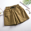 Img 9 - Summer Cargo Shorts Women Japanese Unisex Loose High Waist Slim Look Outdoor Cotton Casual Bermuda