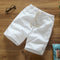 Men Casual Pants Cotton Blend Beach Korean Solid Colored Flaxen Slim Look Shorts