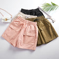 Img 2 - Summer Cargo Shorts Women Japanese Unisex Loose High Waist Slim Look Outdoor Cotton Casual Bermuda