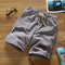 Men Casual Pants Cotton Blend Beach Korean Solid Colored Flaxen Slim Look Shorts