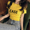 Img 1 - Hong Kong Printed Short Sleeve T-Shirt Women Trendy Slim Look Color-Matching Bare Belly Tops