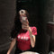 IMG 110 of Hong Kong Printed Short Sleeve T-Shirt Women Trendy Slim Look Color-Matching Bare Belly Tops T-Shirt