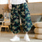 Summer Oriental Cotton Blend Loose Flaxen Cultural Style Cropped Pants