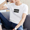 Img 6 - Short Sleeve Men Summer T-Shirt Round-Neck Printed Korean Trendy Slim Look Half Sleeved Tops White  T-Shirt