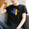 Img 11 - Short Sleeve Men Summer T-Shirt Round-Neck Printed Korean Trendy Slim Look Half Sleeved Tops White  T-Shirt