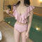 Img 2 - Two Piece Korean Tube High Waist Swimsuit Sexy Solid Colored Bikini