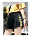 Loose Korean Slim-Look Wide Leg Gym Shorts Women Summer Black High Waist All-Matching Student Casual Shorts