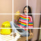 IMG 124 of Summer INSInspired Popular Half Sleeved T-Shirt Women Mid-Length Rainbow Color-Matching Striped Short Sleeve T-Shirt