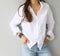 Img 3 - Solid Colored Long Sleeved Shirt Tops Minimalist Loose Slim Look Lapel Women Blouse