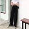 Img 3 - Ice Silk Knitted Wide Leg Pants Women Summer Drape Straight High Waist Loose Student Casual