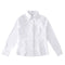 Img 5 - White Chiffon Women Long Sleeved Shirt Cotton V-Neck Blouse