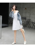 IMG 118 of Popular Denim Women bfLoose Student Korean Short Hong Kong Tops Outerwear