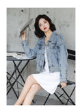 IMG 116 of Popular Denim Women bfLoose Student Korean Short Hong Kong Tops Outerwear