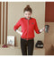 IMG 119 of Women Short Baseball Jersey Sweatshirt Stand Collar Jacket Outerwear